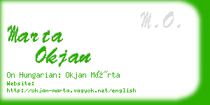 marta okjan business card